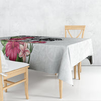 White Polynesian Hammerhead Shark Tribal Pattern Tablecloth