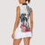 White Polynesian Hammerhead Shark Tribal Pattern Women Sleeveless Polo Shirt