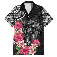 Black Polynesian Hammerhead Shark Tribal Pattern Family Matching Puletasi and Hawaiian Shirt