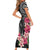 Black Polynesian Hammerhead Shark Tribal Pattern Family Matching Short Sleeve Bodycon Dress and Hawaiian Shirt