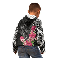 Black Polynesian Hammerhead Shark Tribal Pattern Kid Hoodie