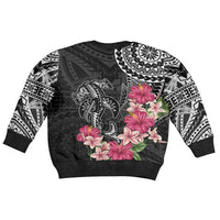 Black Polynesian Hammerhead Shark Tribal Pattern Kid Ugly Christmas Sweater