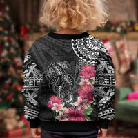 Black Polynesian Hammerhead Shark Tribal Pattern Kid Ugly Christmas Sweater