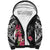 Black Polynesian Hammerhead Shark Tribal Pattern Sherpa Hoodie