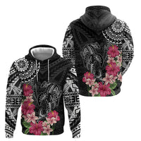 Black Polynesian Hammerhead Shark Tribal Pattern Zip Hoodie LT05 - Polynesian Pride