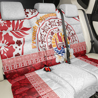 French Polynesia Internal Autonomy Day Back Car Seat Cover Tropical Hibiscus And Turtle Pattern