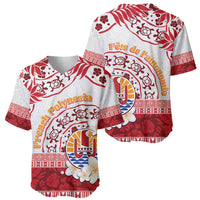 French Polynesia Internal Autonomy Day Baseball Jersey Tropical Hibiscus And Turtle Pattern
