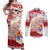 French Polynesia Internal Autonomy Day Couples Matching Off Shoulder Maxi Dress and Long Sleeve Button Shirt Tropical Hibiscus And Turtle Pattern