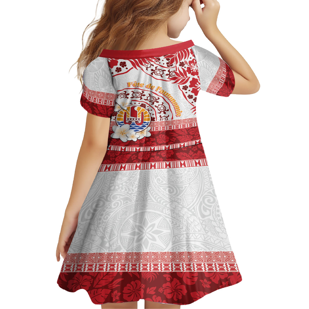 French Polynesia Internal Autonomy Day Family Matching Long Sleeve Bodycon Dress and Hawaiian Shirt Tropical Hibiscus And Turtle Pattern