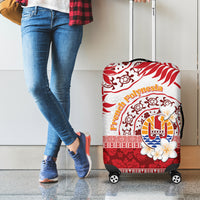 French Polynesia Internal Autonomy Day Luggage Cover Tropical Hibiscus And Turtle Pattern
