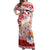 French Polynesia Internal Autonomy Day Off Shoulder Maxi Dress Tropical Hibiscus And Turtle Pattern
