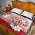 French Polynesia Internal Autonomy Day Quilt Bed Set Tropical Hibiscus And Turtle Pattern