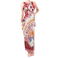 French Polynesia Internal Autonomy Day Tank Maxi Dress Tropical Hibiscus And Turtle Pattern