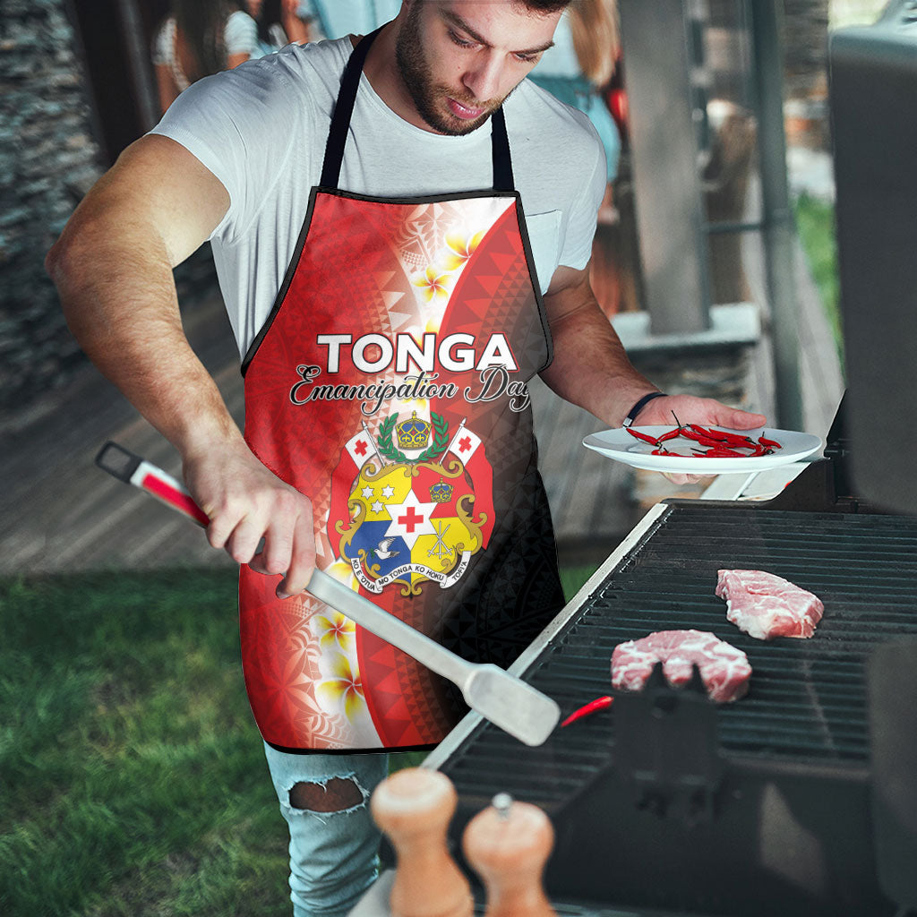 Tonga Emancipation Day Apron Tongan Ngatu Pattern With Plumeria LT05 - Polynesian Pride
