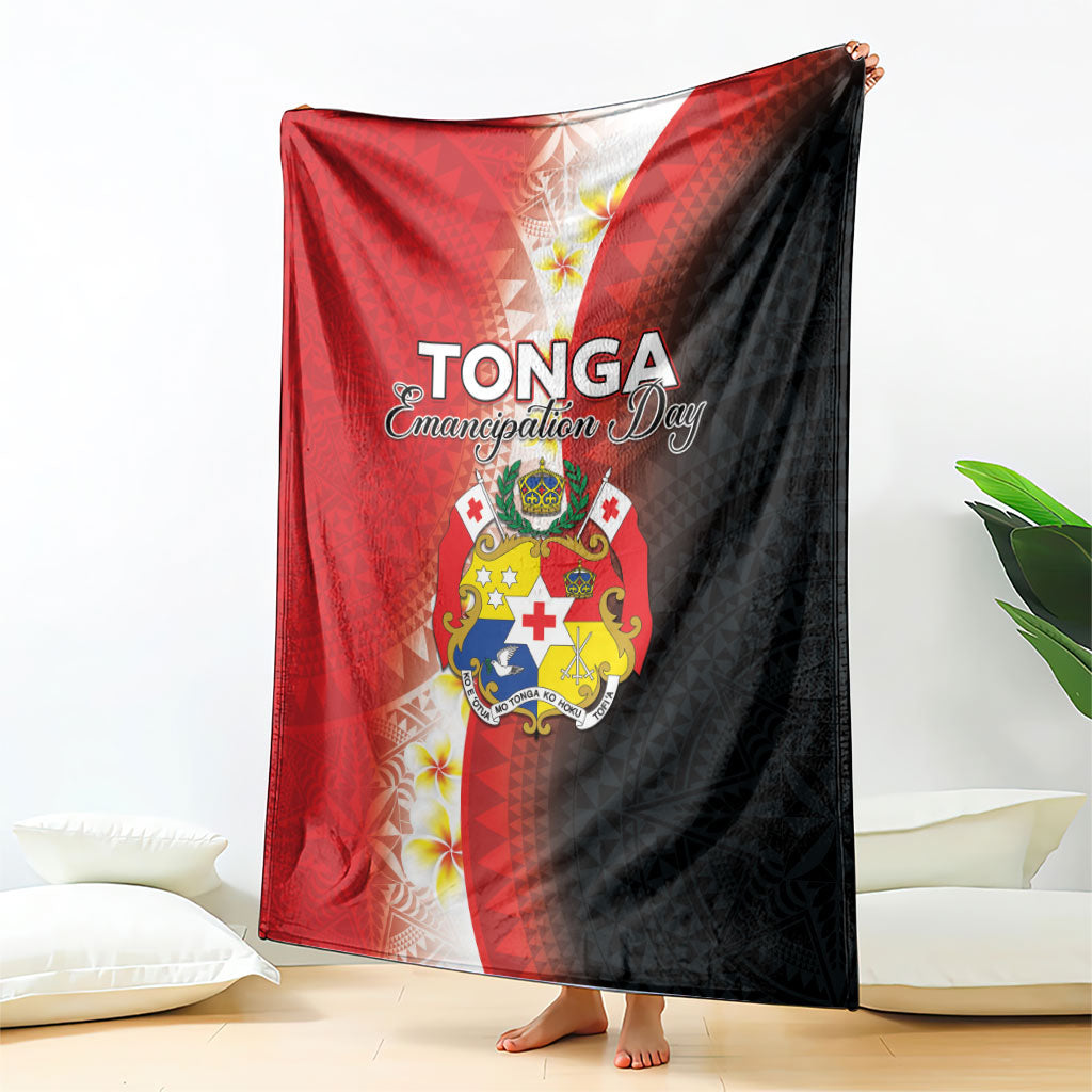 Tonga Emancipation Day Blanket Tongan Ngatu Pattern With Plumeria LT05 - Polynesian Pride