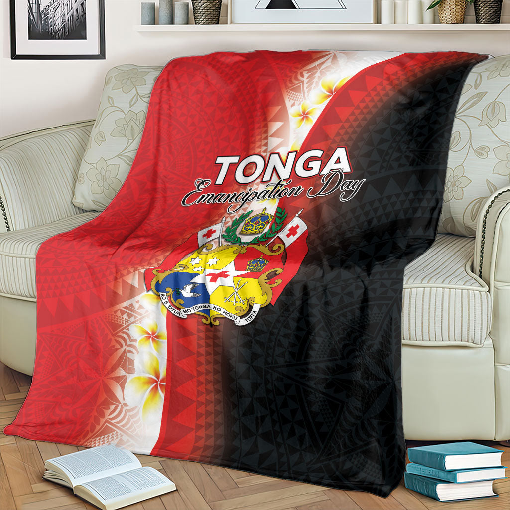 Tonga Emancipation Day Blanket Tongan Ngatu Pattern With Plumeria LT05 - Polynesian Pride