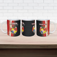 Personalised Tonga Emancipation Day Ceramic Mug Tongan Ngatu Pattern With Plumeria LT05 - Polynesian Pride