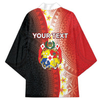 Personalised Tonga Emancipation Day Kimono Tongan Ngatu Pattern With Plumeria LT05 - Polynesian Pride