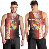 Personalised Tonga Emancipation Day Men Tank Top Tongan Ngatu Pattern With Plumeria LT05 - Polynesian Pride