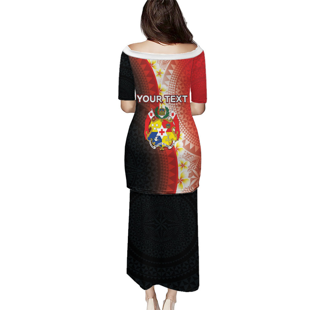 Personalised Tonga Emancipation Day Puletasi Tongan Ngatu Pattern With Plumeria LT05 - Polynesian Pride