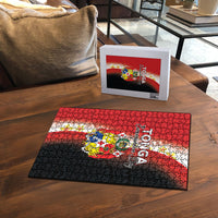 Tonga Emancipation Day Puzzle Tongan Ngatu Pattern With Plumeria LT05 - Polynesian Pride