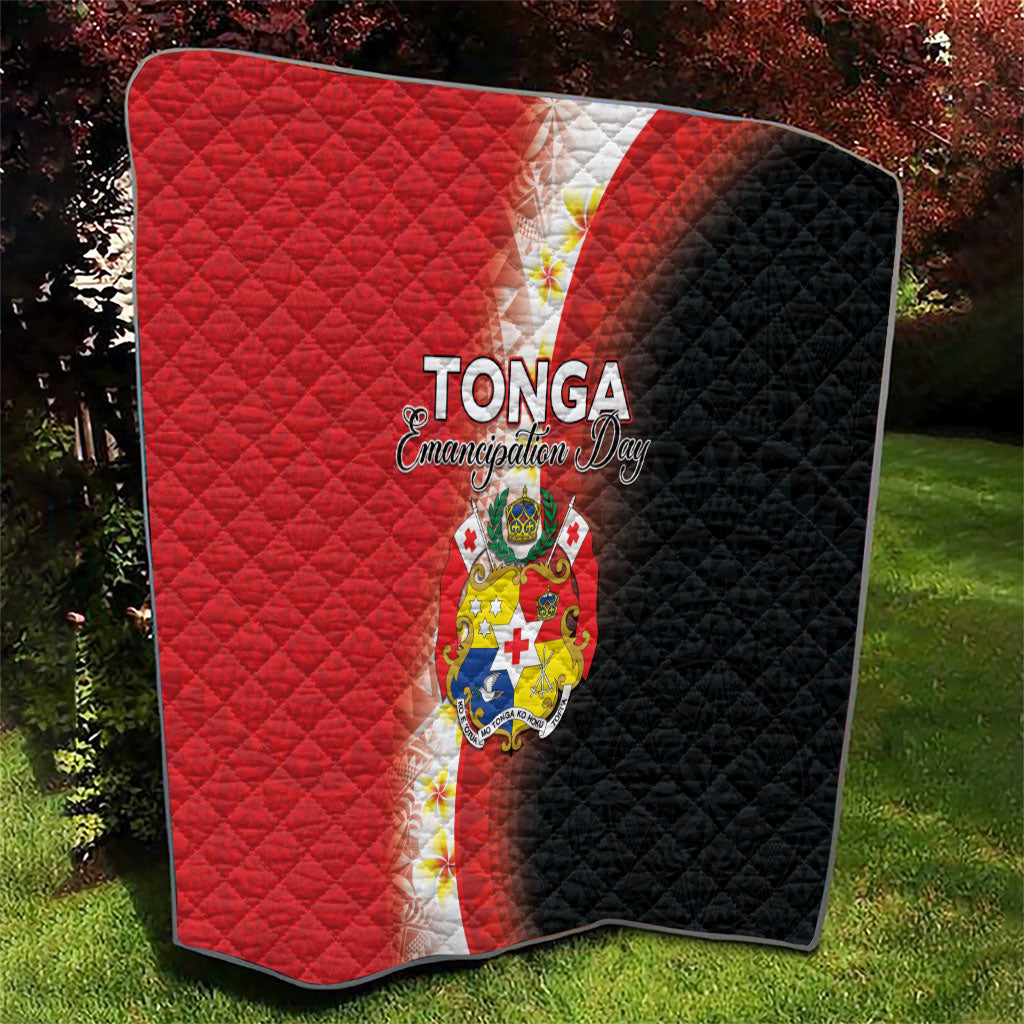 Tonga Emancipation Day Quilt Tongan Ngatu Pattern With Plumeria LT05 - Polynesian Pride