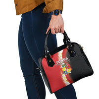 Tonga Emancipation Day Shoulder Handbag Tongan Ngatu Pattern With Plumeria LT05 - Polynesian Pride