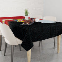 Tonga Emancipation Day Tablecloth Tongan Ngatu Pattern With Plumeria LT05 - Polynesian Pride