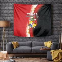 Tonga Emancipation Day Tapestry Tongan Ngatu Pattern With Plumeria LT05 Red - Polynesian Pride