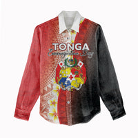 Personalised Tonga Emancipation Day Women Casual Shirt Tongan Ngatu Pattern With Plumeria LT05 - Polynesian Pride