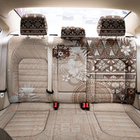 Tonga Ngatu Motifs Back Car Seat Cover With Coat Of Arms Beige LT05 - Polynesian Pride