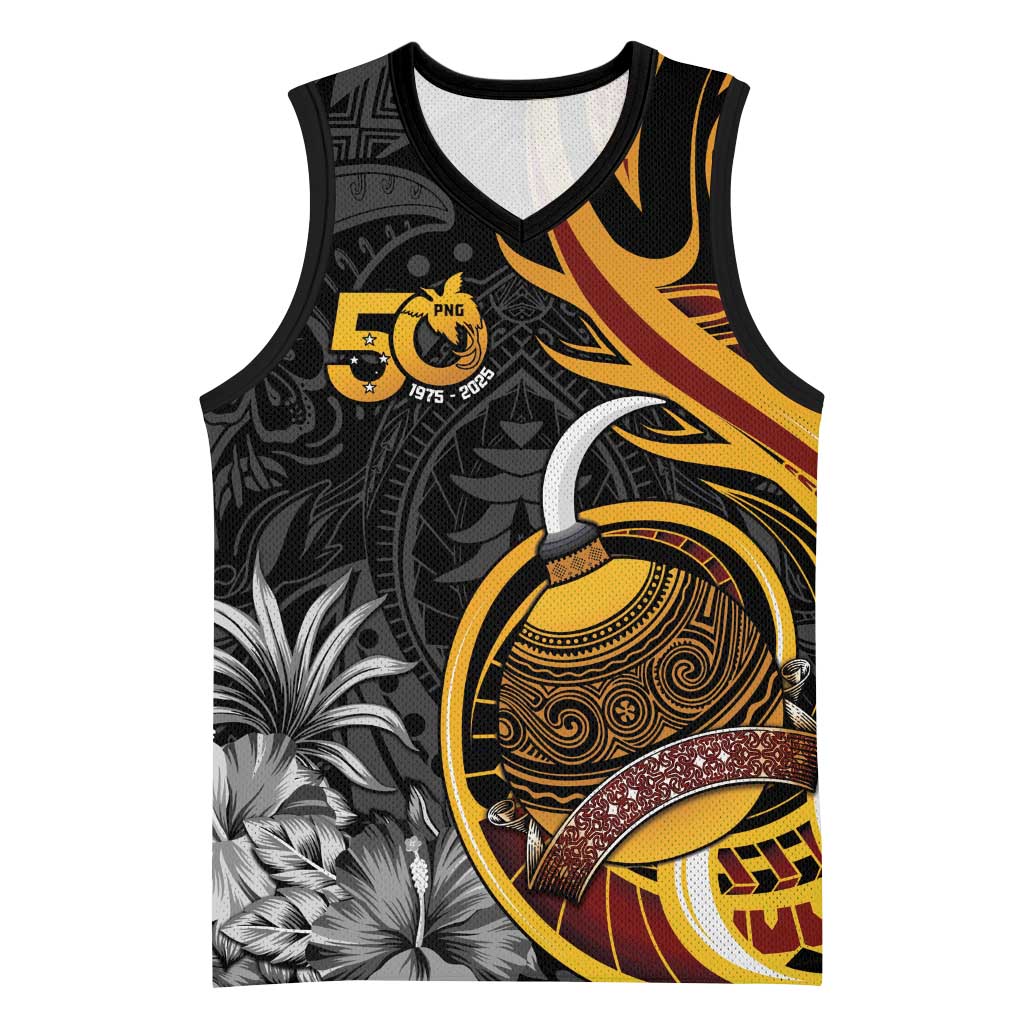 Papua New Guinea Basketball Jersey Happy 50th Independence Anniversary - Polynesian Pride
