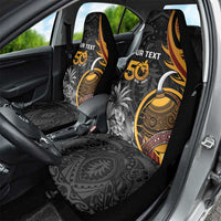 Personalised Papua New Guinea Car Seat Cover Happy 50th Independence Anniversary - Polynesian Pride