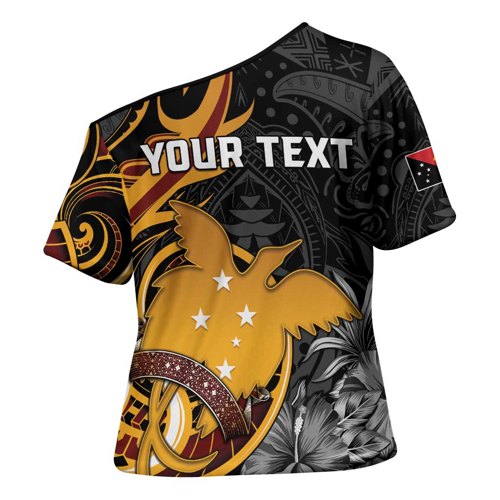 Papua New Guinea Cross Shoulder Shirt Happy 50th Independence Anniversary - Polynesian Pride