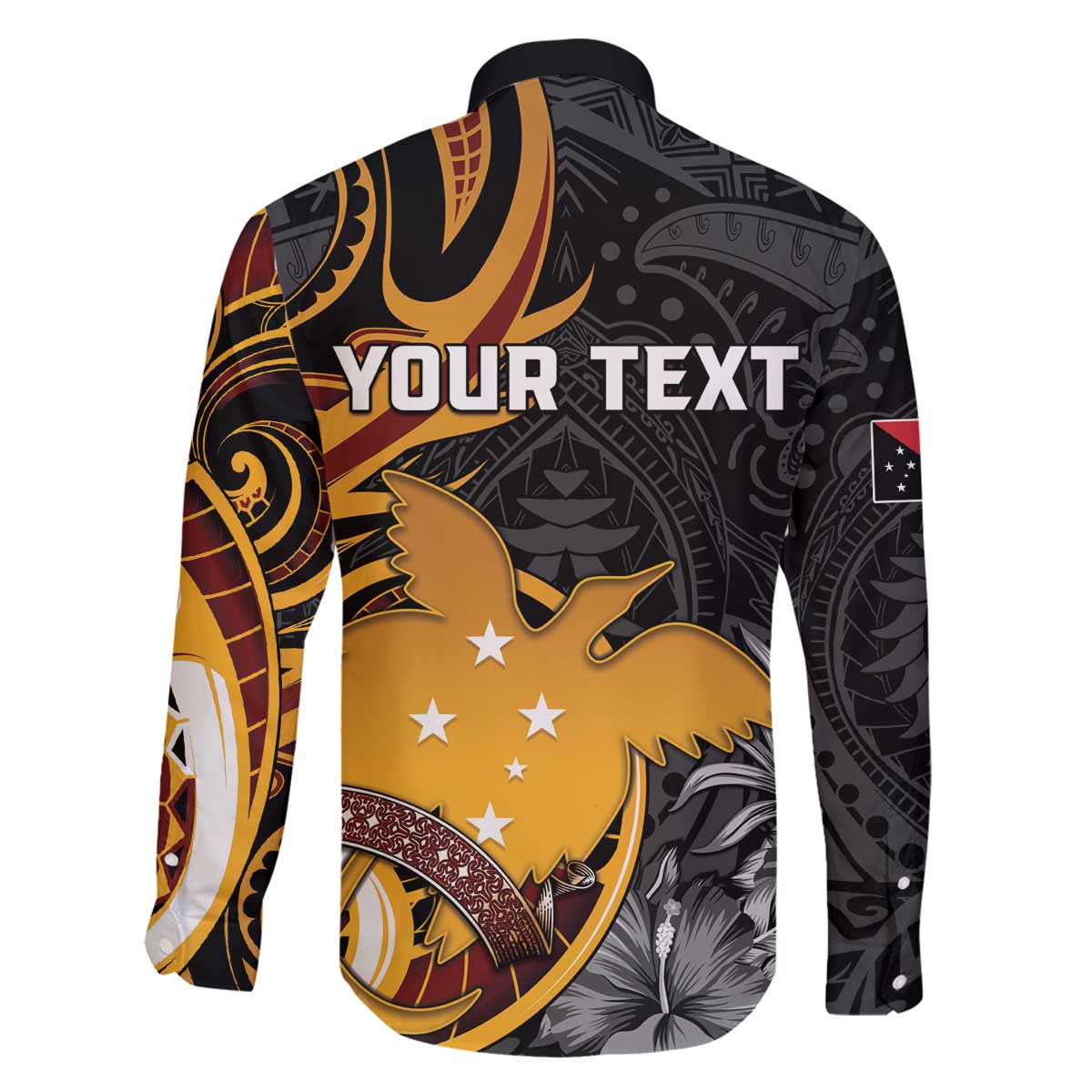 Personalised Papua New Guinea Family Matching Off The Shoulder Long Sleeve Dress and Hawaiian Shirt Happy 50th Independence Anniversary - Polynesian Pride