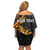 Personalised Papua New Guinea Family Matching Off Shoulder Short Dress and Hawaiian Shirt Happy 50th Independence Anniversary - Polynesian Pride