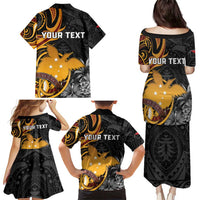 Personalised Papua New Guinea Family Matching Puletasi and Hawaiian Shirt Happy 50th Independence Anniversary - Polynesian Pride