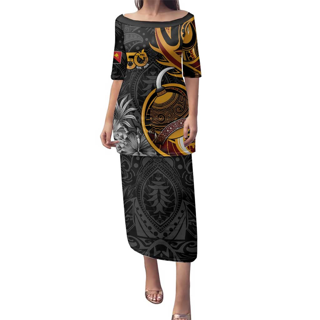 Personalised Papua New Guinea Family Matching Puletasi and Hawaiian Shirt Happy 50th Independence Anniversary - Polynesian Pride