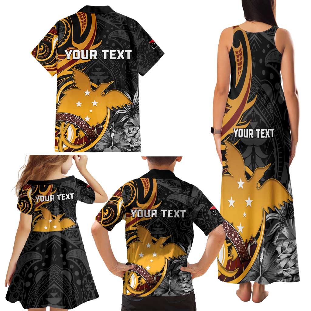 Personalised Papua New Guinea Family Matching Tank Maxi Dress and Hawaiian Shirt Happy 50th Independence Anniversary - Polynesian Pride