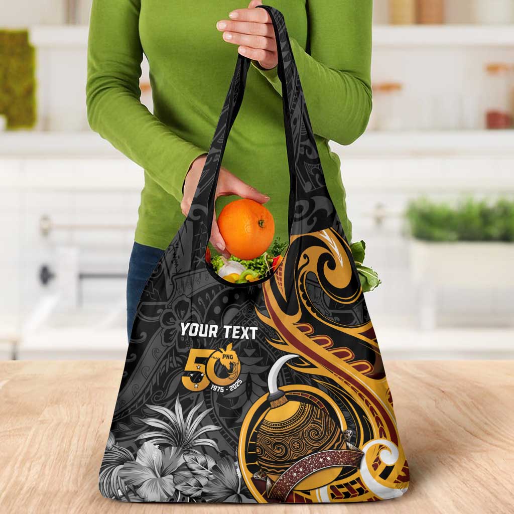 Personalised Papua New Guinea Grocery Bag Happy 50th Independence Anniversary - Polynesian Pride