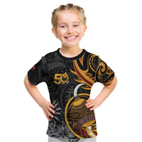 Personalised Papua New Guinea Kid T Shirt Happy 50th Independence Anniversary - Polynesian Pride