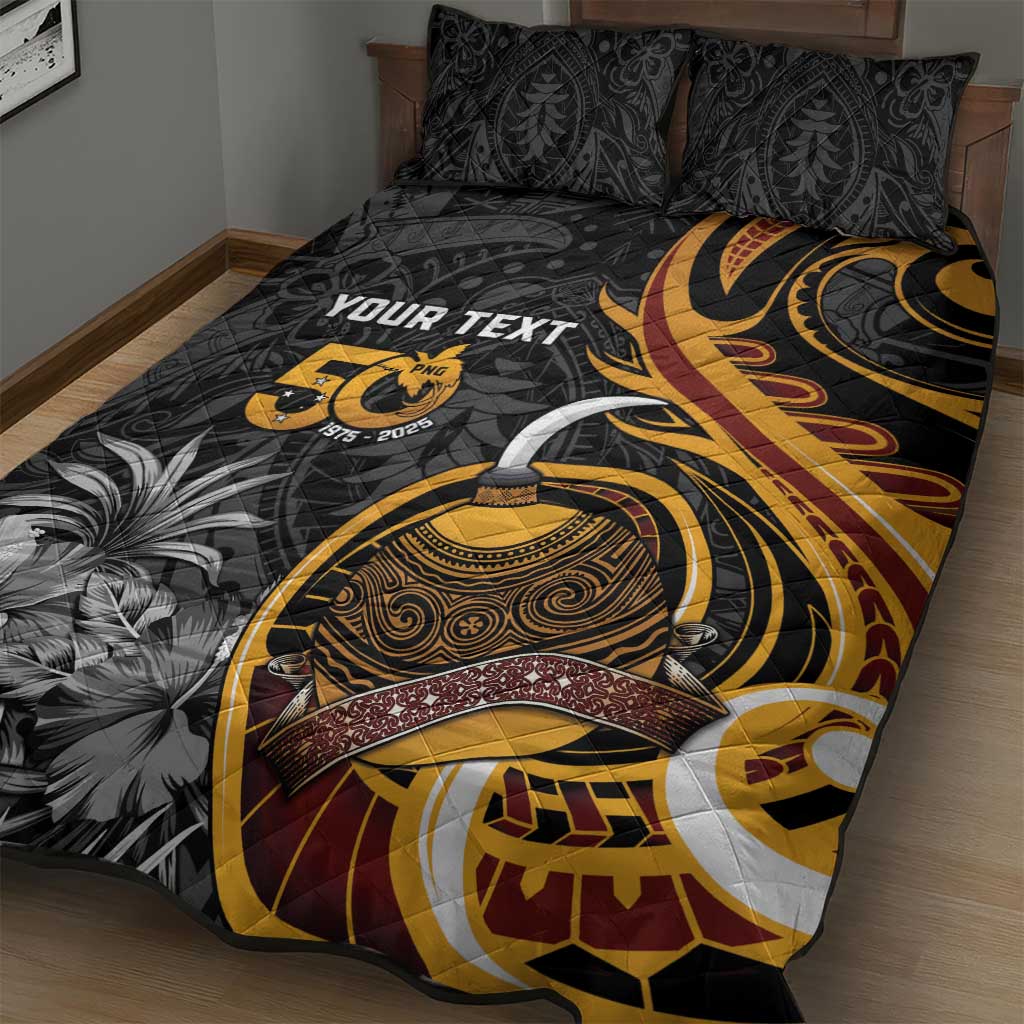 Personalised Papua New Guinea Quilt Bed Set Happy 50th Independence Anniversary - Polynesian Pride