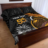Personalised Papua New Guinea Quilt Bed Set Happy 50th Independence Anniversary - Polynesian Pride