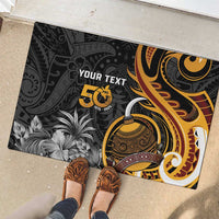 Personalised Papua New Guinea Rubber Doormat Happy 50th Independence Anniversary - Polynesian Pride