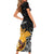 Personalised Papua New Guinea Short Sleeve Bodycon Dress Happy 50th Independence Anniversary - Polynesian Pride