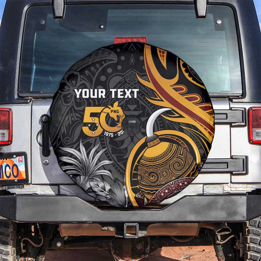 Personalised Papua New Guinea Spare Tire Cover Happy 50th Independence Anniversary - Polynesian Pride