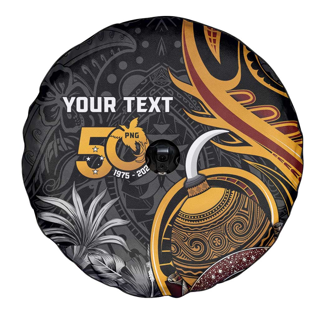Personalised Papua New Guinea Spare Tire Cover Happy 50th Independence Anniversary - Polynesian Pride