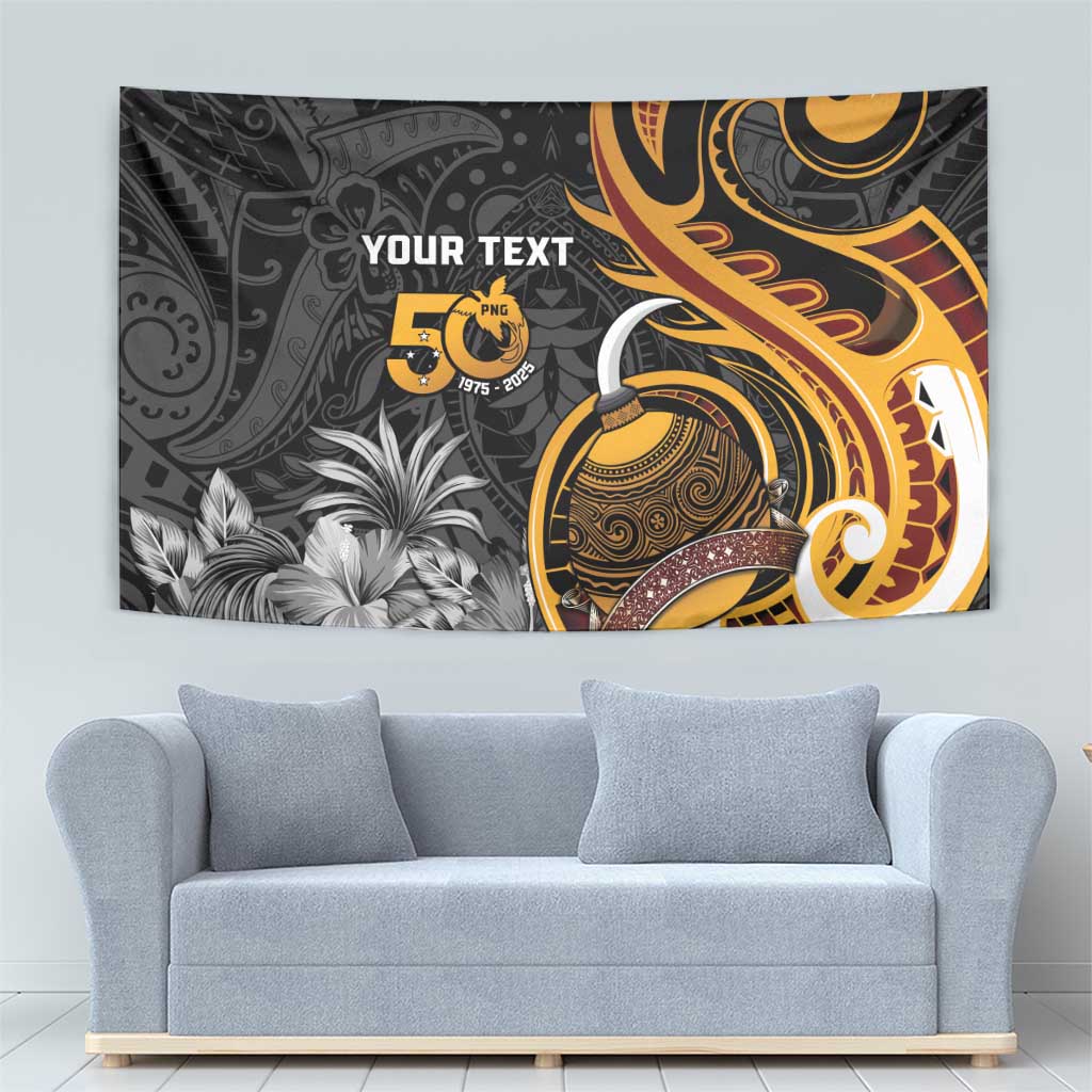 Personalised Papua New Guinea Tapestry Happy 50th Independence Anniversary - Polynesian Pride