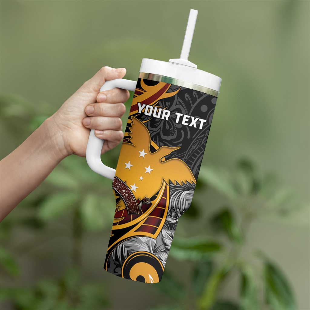 Personalised Papua New Guinea Tumbler With Handle Happy 50th Independence Anniversary - Polynesian Pride