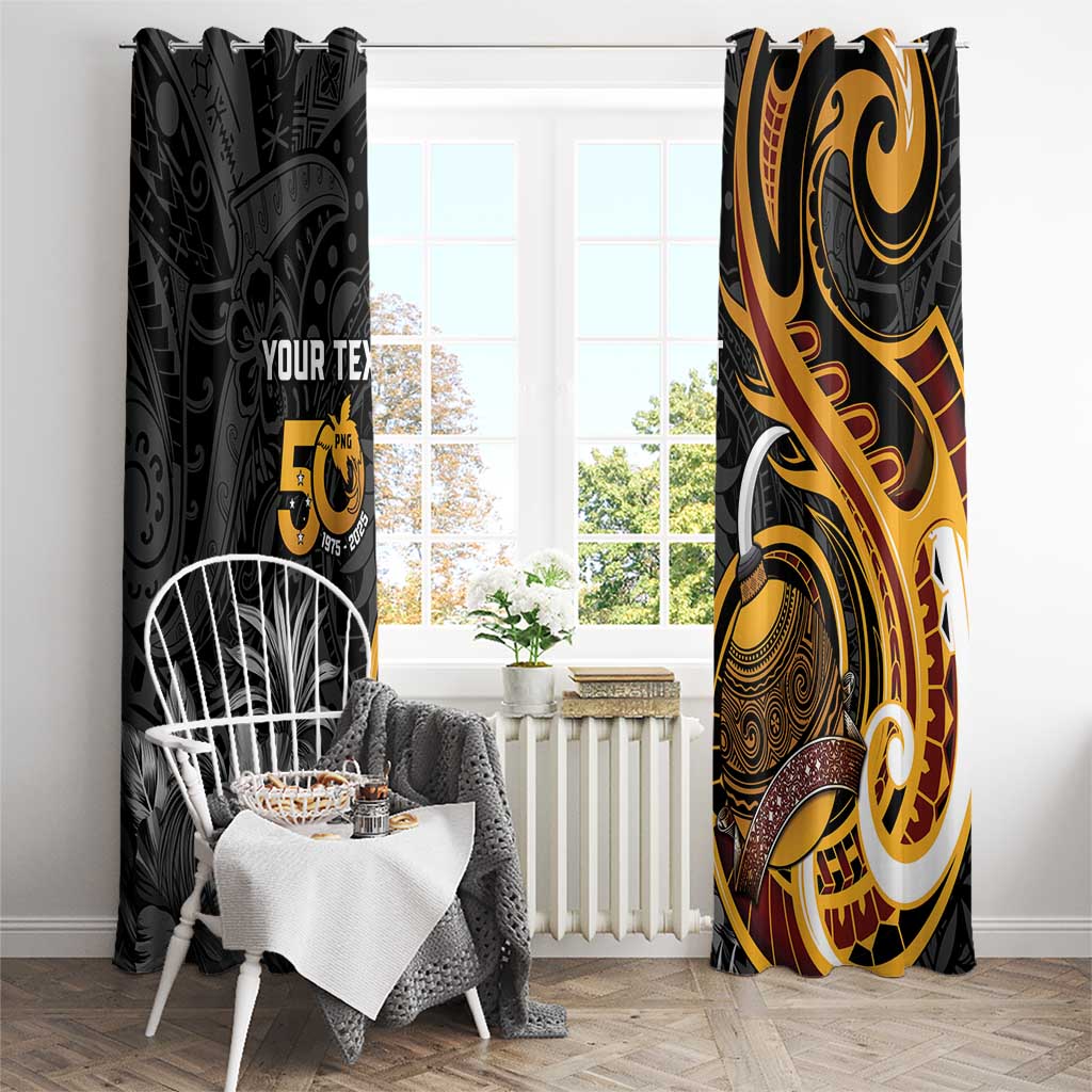 Personalised Papua New Guinea Window Curtain Happy 50th Independence Anniversary - Polynesian Pride